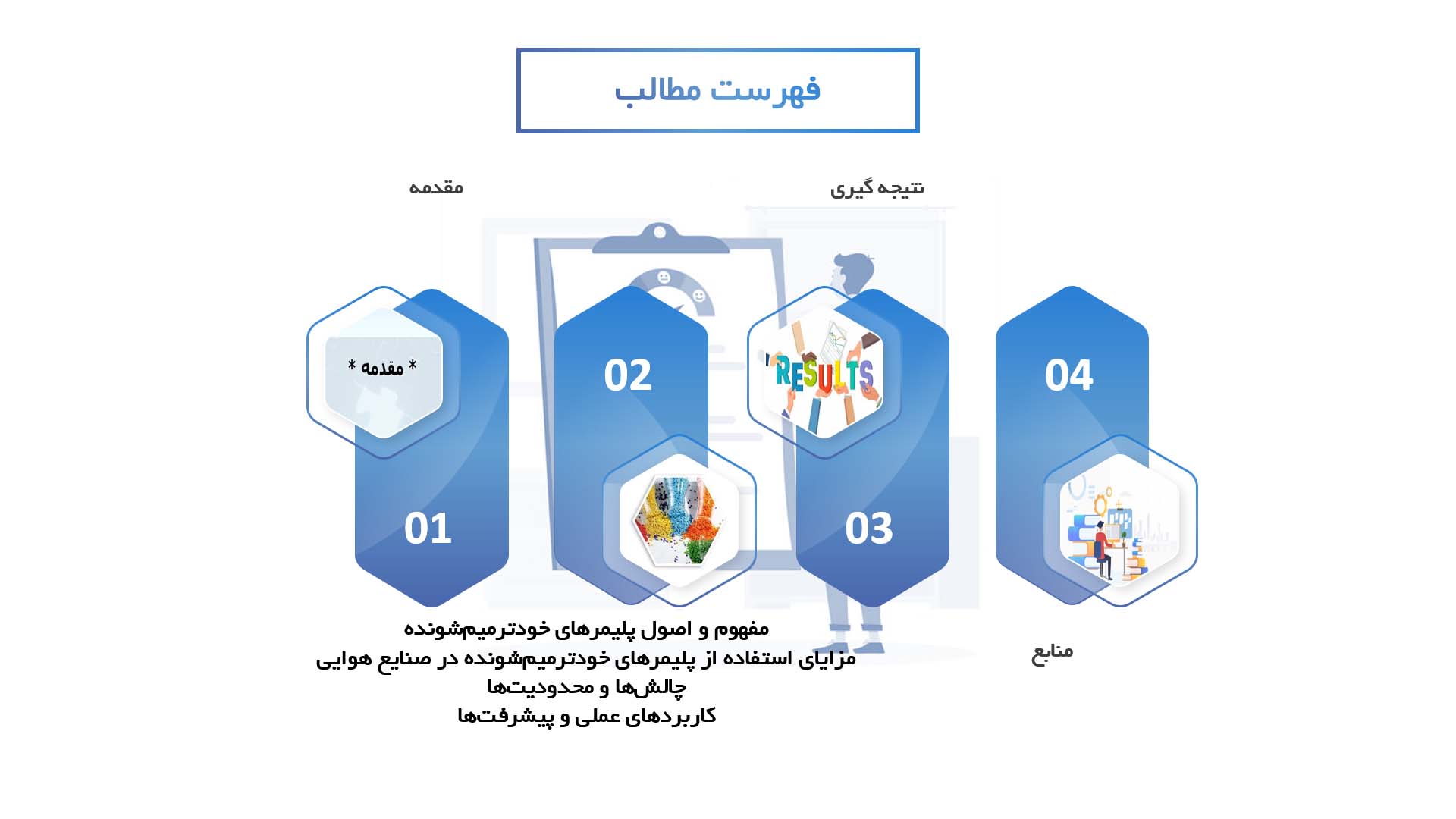 پاورپوینت در مورد توسعه پلیمرهای خودترمیم‌شونده برای استفاده در صنایع هوایی